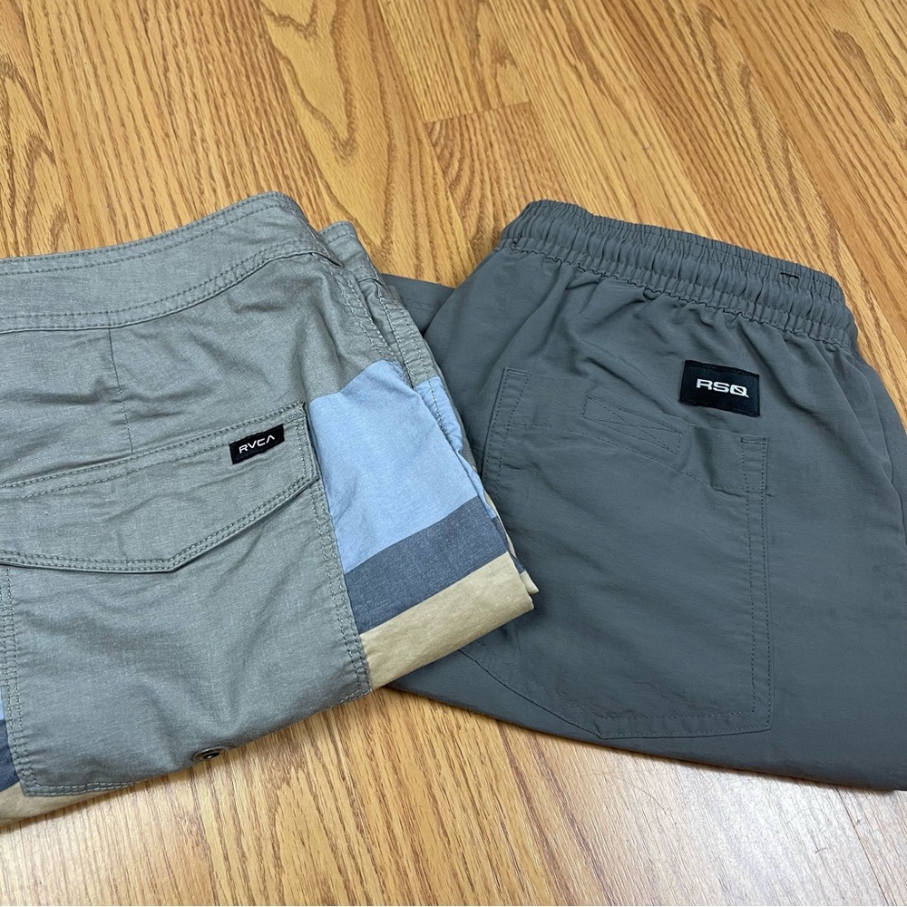 RVCA and RSQ Men's  Swim Shorts - Gray, Blue, Tan